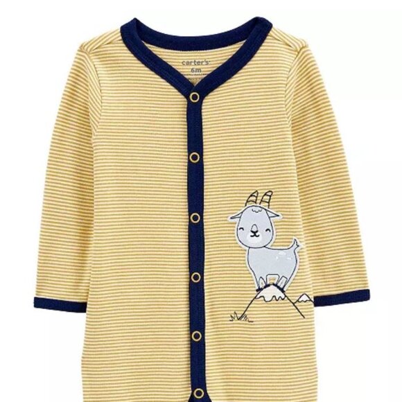 NWT Carter's Baby Carter's Goat Snap-Up Sleep & Play Footed Pajamas - Picture 1 of 5